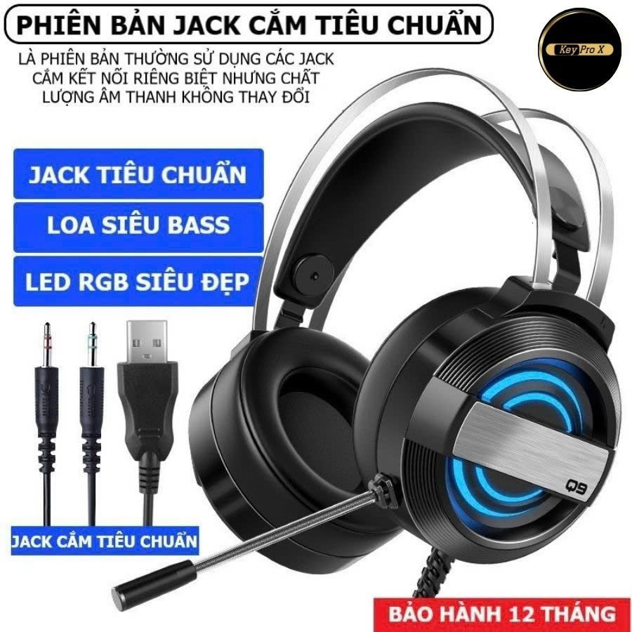 Tai nghe chụp tai máy tính GAMING CoreX G75 có đèn LED đổi màu, có mic đàm thoại, headphone chơi game trên laptop, PC..