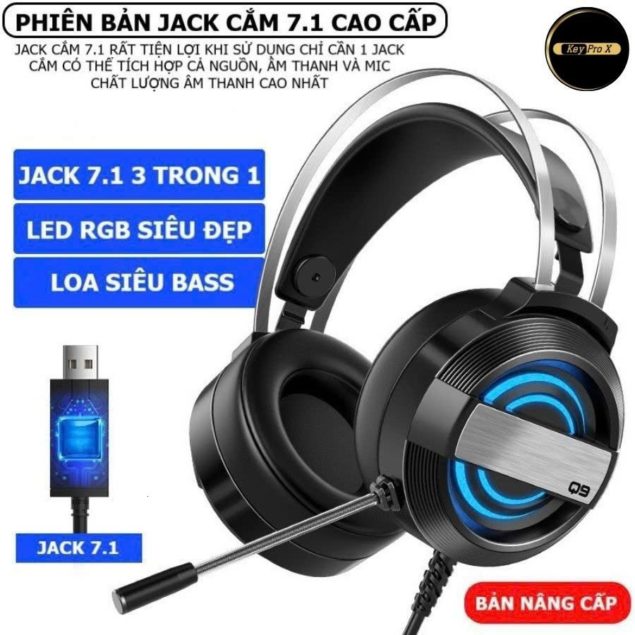 Tai nghe chụp tai máy tính GAMING CoreX G75 có đèn LED đổi màu, có mic đàm thoại, headphone chơi game trên laptop, PC..