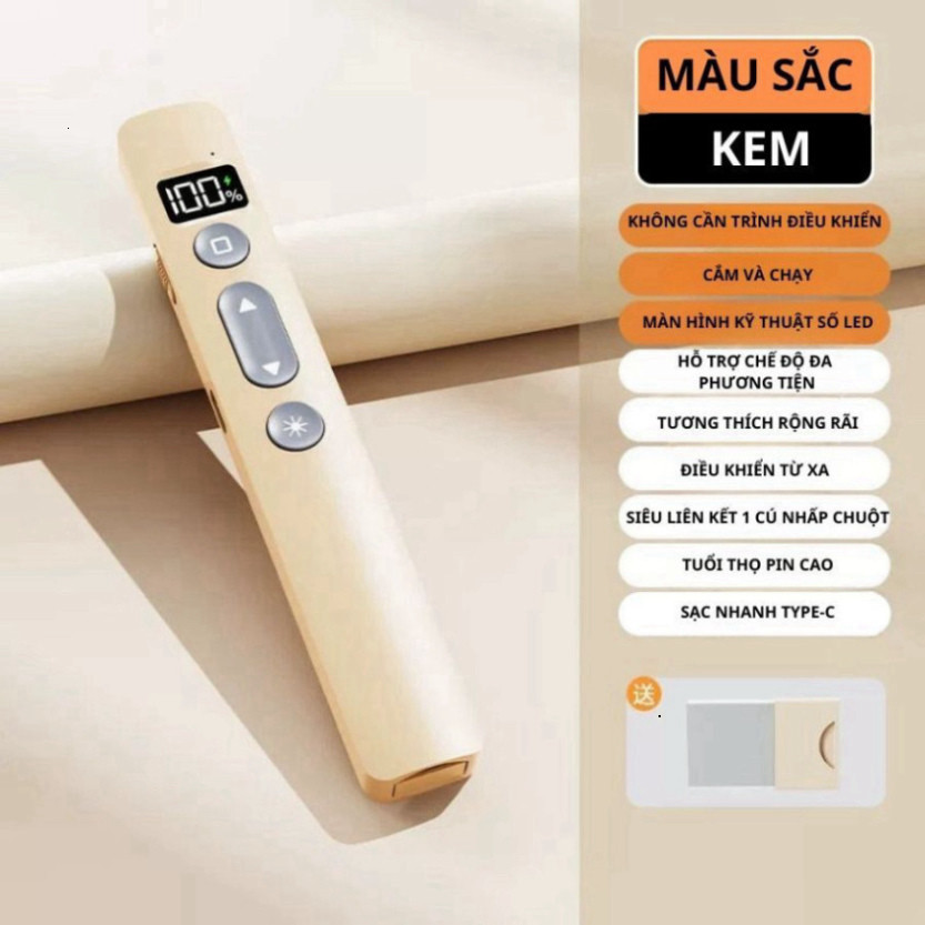 Bút trình chiếu Powerpoint KeyPro, bút bấm thuyết trình 3A 2.4GHz, Điều khiển từ xa bền bỉ di động USB 2025 -BH12T