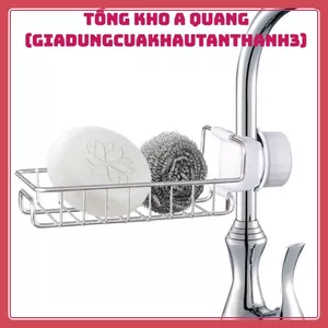 Kệ Treo Vòi Rửa Bát INOX Cao Cấp – Giá Đựng Giẻ Rửa Chén, Khăn Lau, Đồ Dùng Tiện Lợi Cho Gia Đình