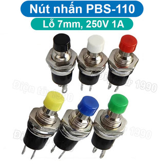 [Giá sỉ] (10C) Nút nhấn nhả (reset) PBS-110 7mm 2 chân 250V 1A