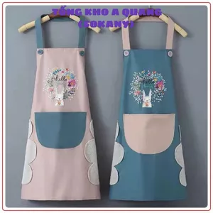 Tạp dề hình thỏ ngộ nghĩnh, kiêm chỗ lau tay xịn xò, chất liệu chống nước, chống thấm bắn bẩn dầu mỡ, tạp dề nhà bếp cao