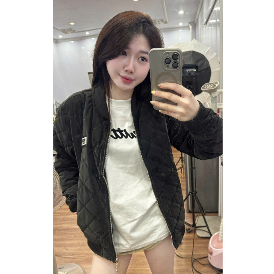 Áo Khoác Phao Trám Trần Bông Ds.Q Thêu Logo Kim Loại Lót Vân Trong Siêu Nét_Áo Khoác Trám Bomber Chất Nhung Lì Dày Dặn B
