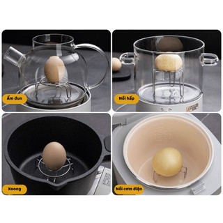 Combo 2 Giá Hấp Trứng Mini Inox 304 An Toàn Vỉ Hấp Mini Đa Năng Nhà Bếp Kệ Kê Đồ Nóng Tiện Lợi Life plus - GDT02