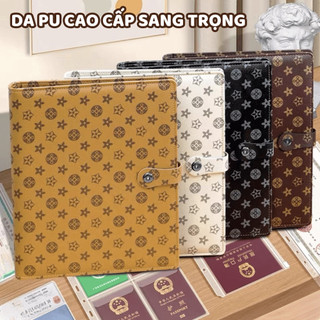 Bìa Sổ Còng Da PU Cao Cấp Dày Dặn Lưu Trữ Tài Liệu Có Khoá Bấm Khoá Kéo Bìa Còng A4 Sức Chứa Lớn Ngói - KTL07