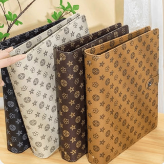 Bìa Sổ Còng Da PU Cao Cấp Dày Dặn Lưu Trữ Tài Liệu Có Khoá Bấm Khoá Kéo Bìa Còng A4 Sức Chứa Lớn Ngói - KTL07