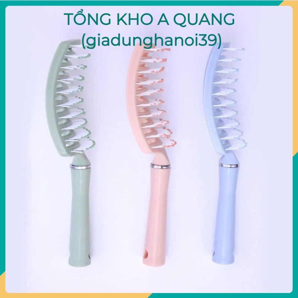 Lược gỡ rối tạo phồng tóc, thiết kế bán nguyệt chuyên dụng cho salon và gia đình