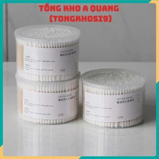 Tăm bông thân gỗ cao cấp hộp 500 que – bông ngoáy tai y tế, spa, trang điểm, kháng khuẩn, an toàn, dễ bảo quản