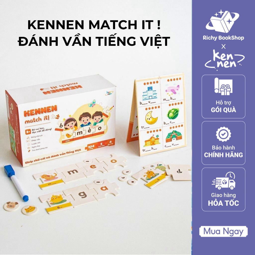 Puzzle học chữ và đánh vần Tiếng Việt - Kennen Match it