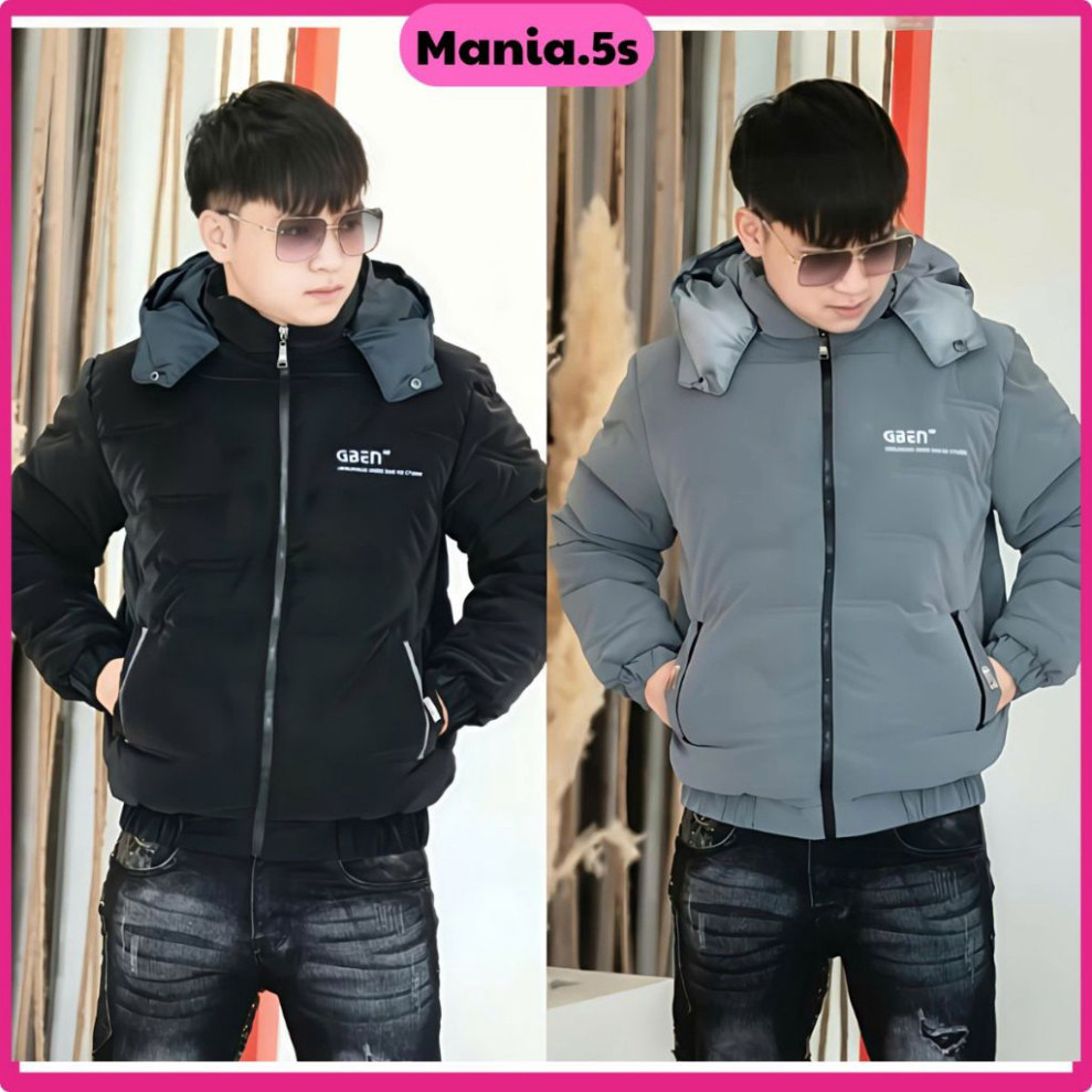 Áo Phao Nam GBEN Nhung Lì Có Mũ Tháo Rời – Chống Gió, Giữ Ấm, Form Đẹp 45–72kg | 5S-MANIA Boy Phố 2025