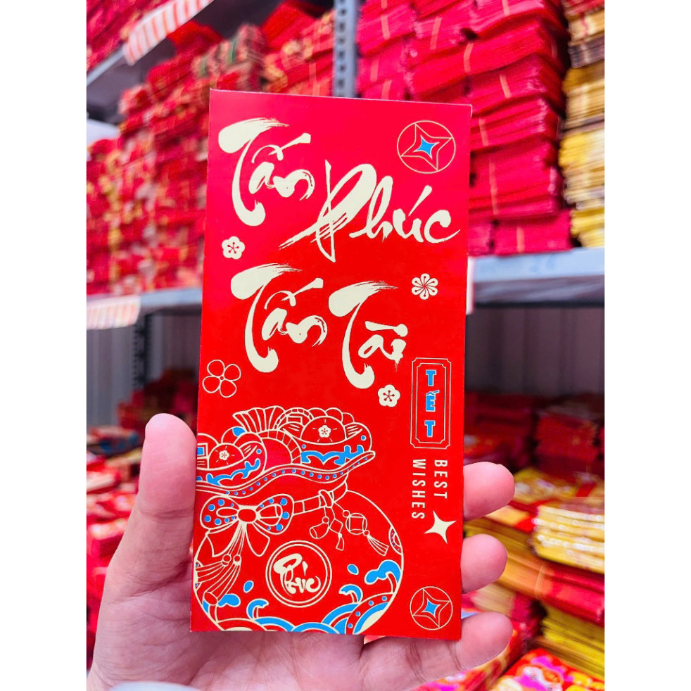 Bao Lì Xì Tết truyền thống 2025 sổ đổ sổ hồng hot trend chibi thịnh vượng may mắn phúc lọc thọ Tết 2025 Ất Tỵ