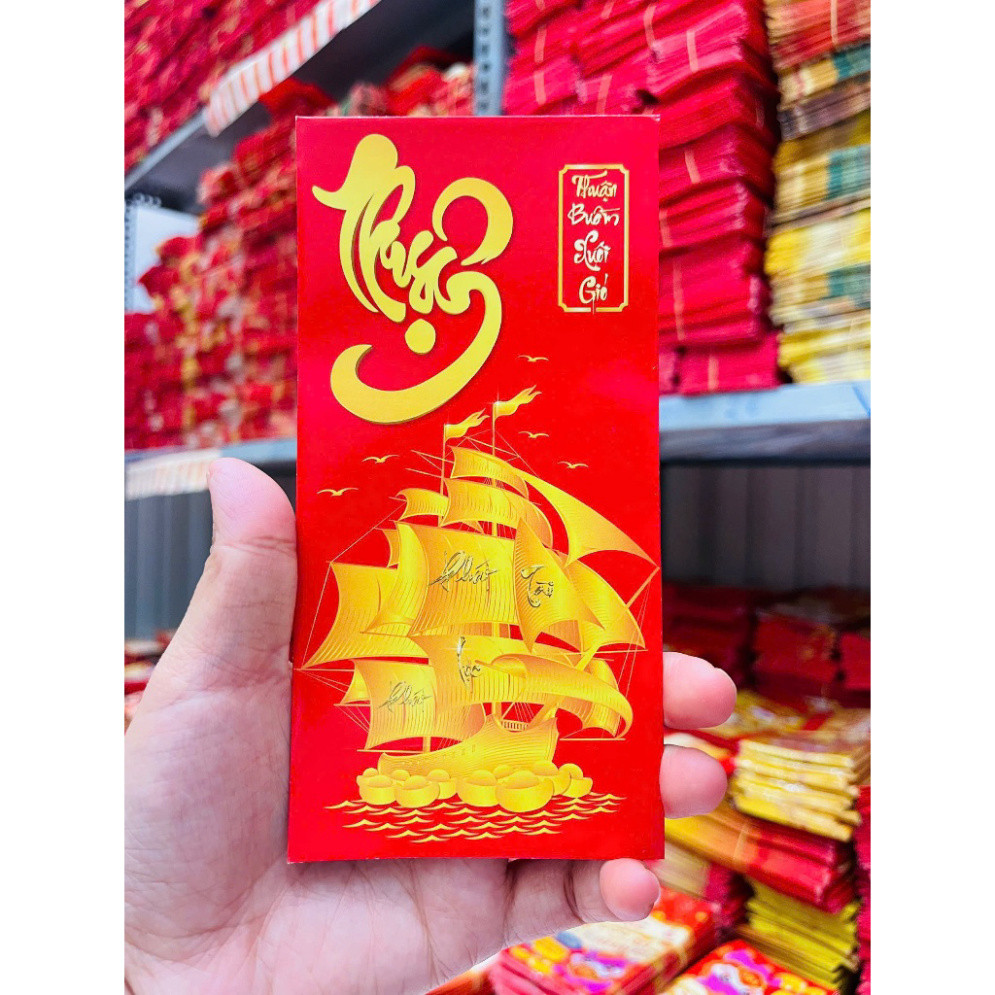 Bao Lì Xì Tết truyền thống 2025 sổ đổ sổ hồng hot trend chibi thịnh vượng may mắn phúc lọc thọ Tết 2025 Ất Tỵ