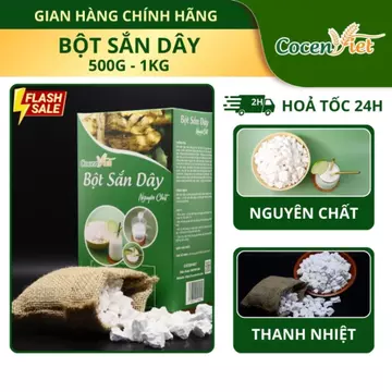 Bột Sắn Dây Nguyên Chất Sấy Điện Loại Đặc Biệt, Bột Sắn Dây COCENVIET Thanh Nhiệt, Giải Khát