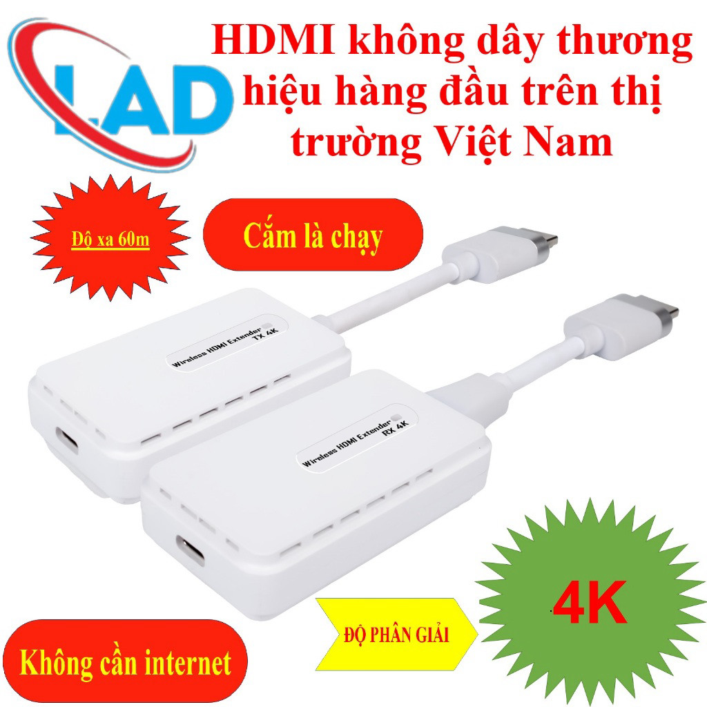 HDMI Không dây xuyên tường 200m cho phép kết nối 4 tivi hoặc máy chiếu (Mã LAD200m) - phiên bản 2026.