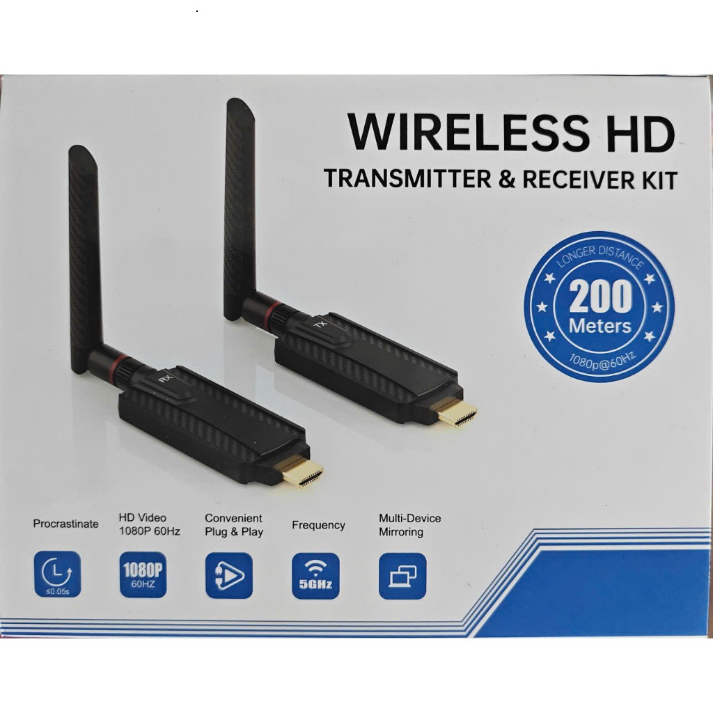 HDMI Không dây xuyên tường 200m cho phép kết nối 4 tivi hoặc máy chiếu (Mã LAD200m) - phiên bản 2026.