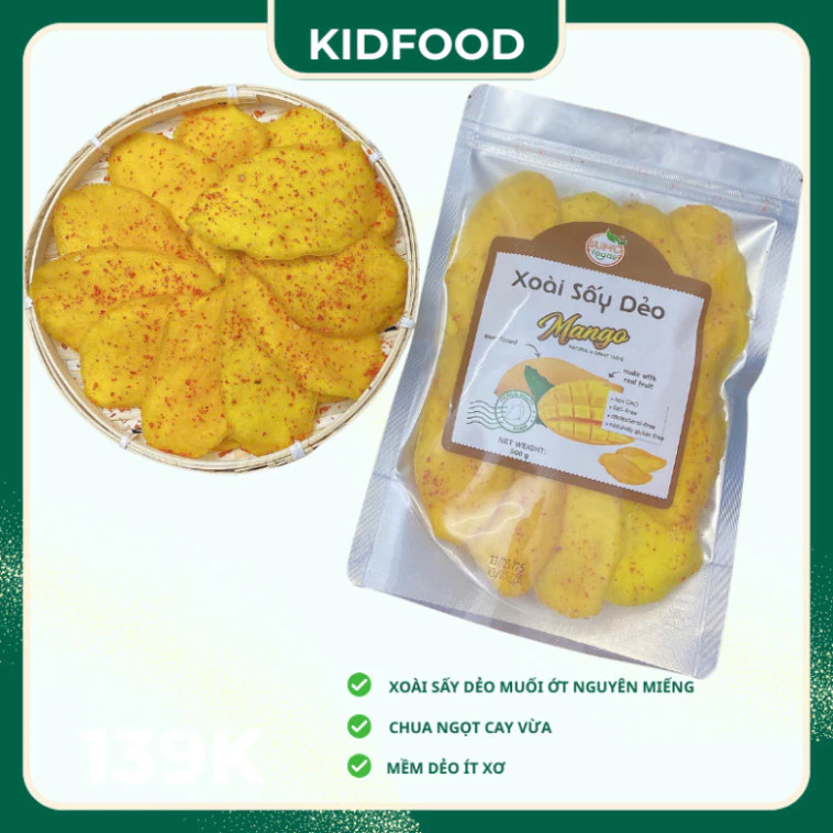 Xoài Sấy Dẻo - Sấy Dẻo  Muối Ớt, Ngọt Thanh Chua Cay, Mềm Dẻo, Không Xơ - Mứt Tết Đặc Sản, xoài sấy