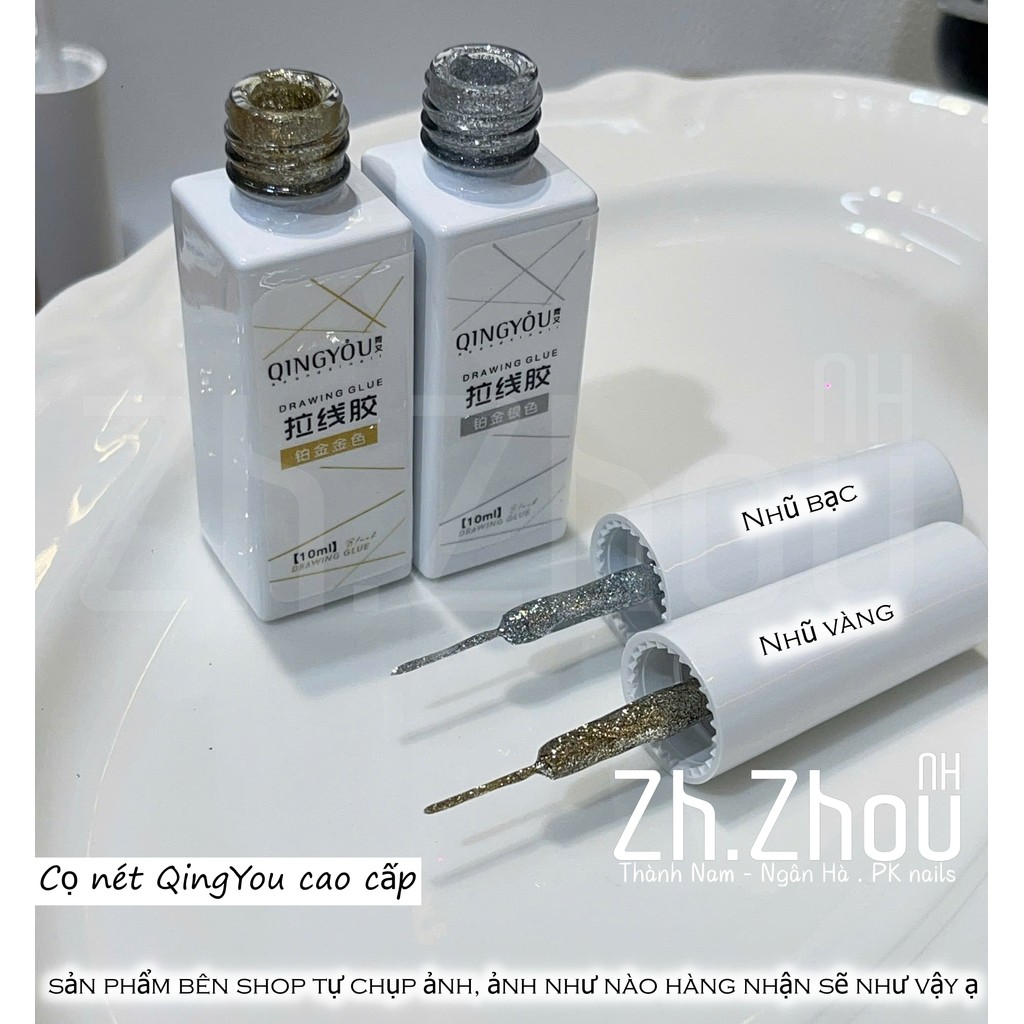 Cọ nét gel QingYou chất gel đặc đầu cọ mảnh, Cọ nét gel , cọ kẻ fen đầu móng, cọ nét metal
