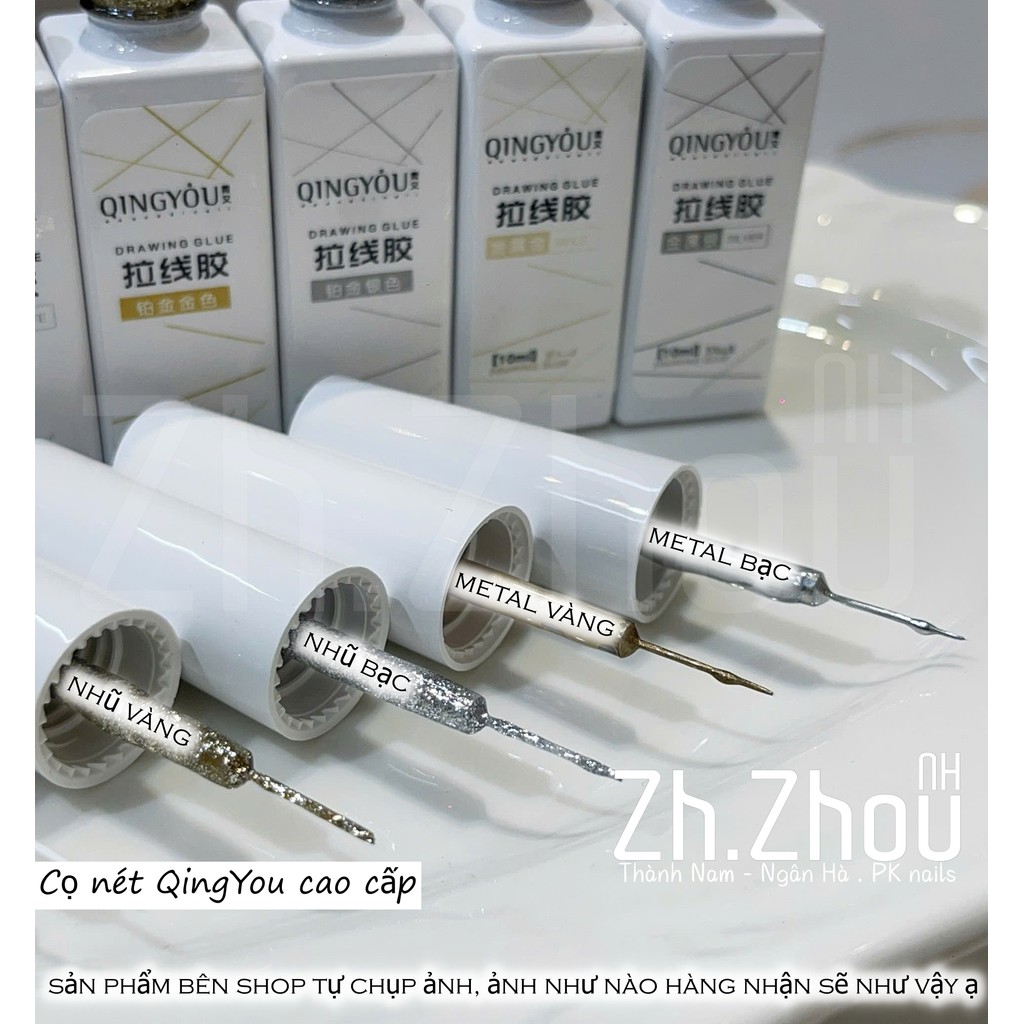 Cọ nét gel QingYou chất gel đặc đầu cọ mảnh, Cọ nét gel , cọ kẻ fen đầu móng, cọ nét metal