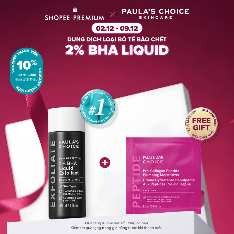Dung dịch loại bỏ tế bào chết giảm mụn Paula's Choice Skin Perfecting 2% BHA Liquid Exfoliant 30ml 2016