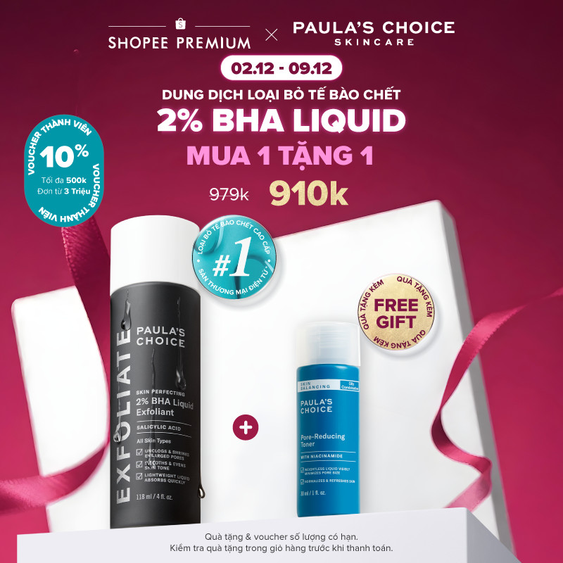 Dung dịch loại bỏ tế bào chết giảm mụn Paula's Choice Skin Perfecting 2% BHA Liquid Exfoliant 118ml 2010