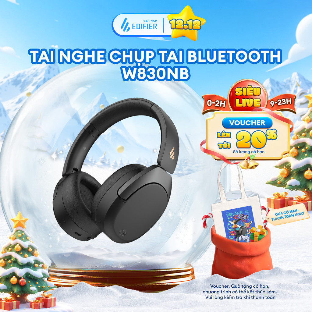 Tai Nghe Bluetooth Chụp Tai EDIFIER W830NB | Chống Ồn Chủ Động | Thời Gian Sử Dụng Tới 96H | Bảo Hành 15 Tháng