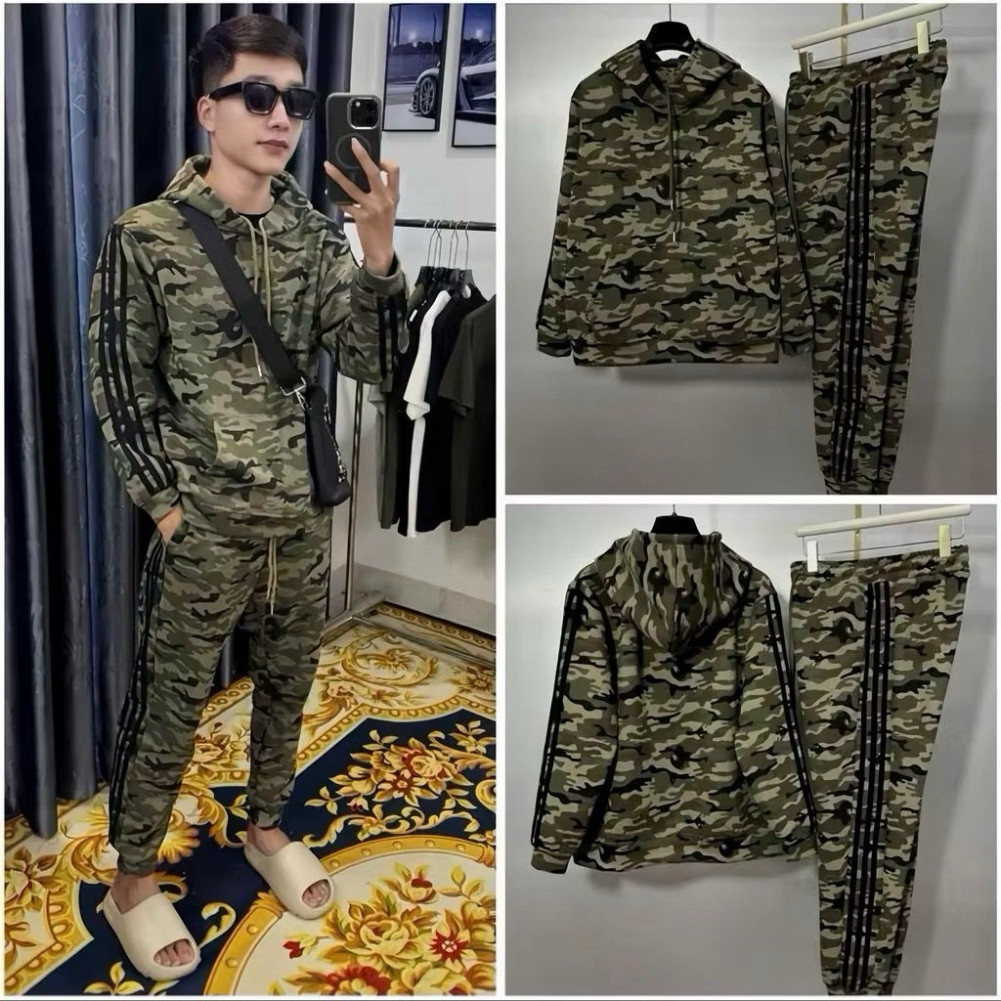 Bộ Nỉ Hoodie Rằn Ri Logo Thêu Cao Cấp Chất Nỉ Bông Dày Dặn. Bộ Thể Thao Giàn Ri Hot 2025 Nam Nữ Boy Phố 2025