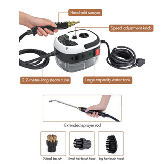 Máy làm sạch hơi nước cao 2500W 220V/110V, máy làm sạch di động, điều hòa không khí, nhà bếp, xe hơi ( hàng có sẵn)