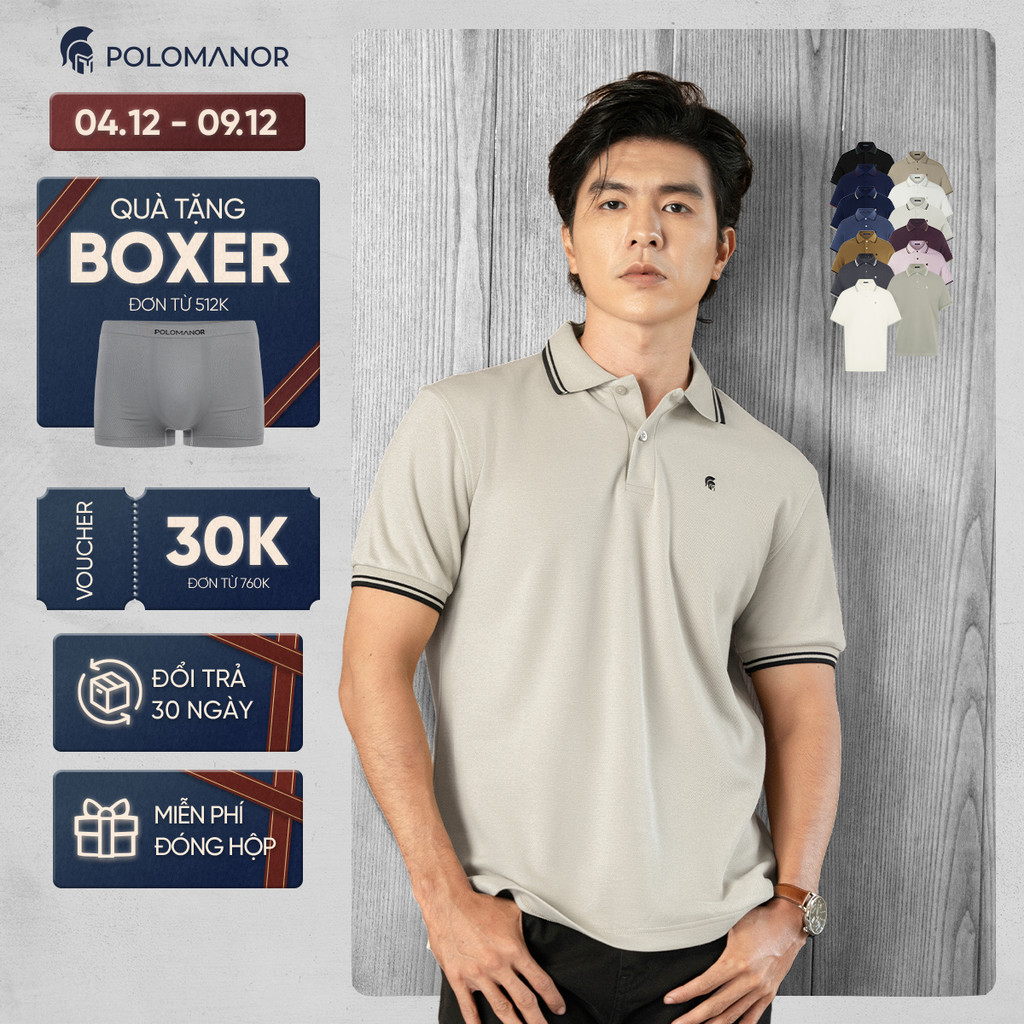 Áo polo nam cao cấp BASIC CLASSIC vải cá sấu cotton interlock, thanh lịch, sang trọng - POLOMANOR