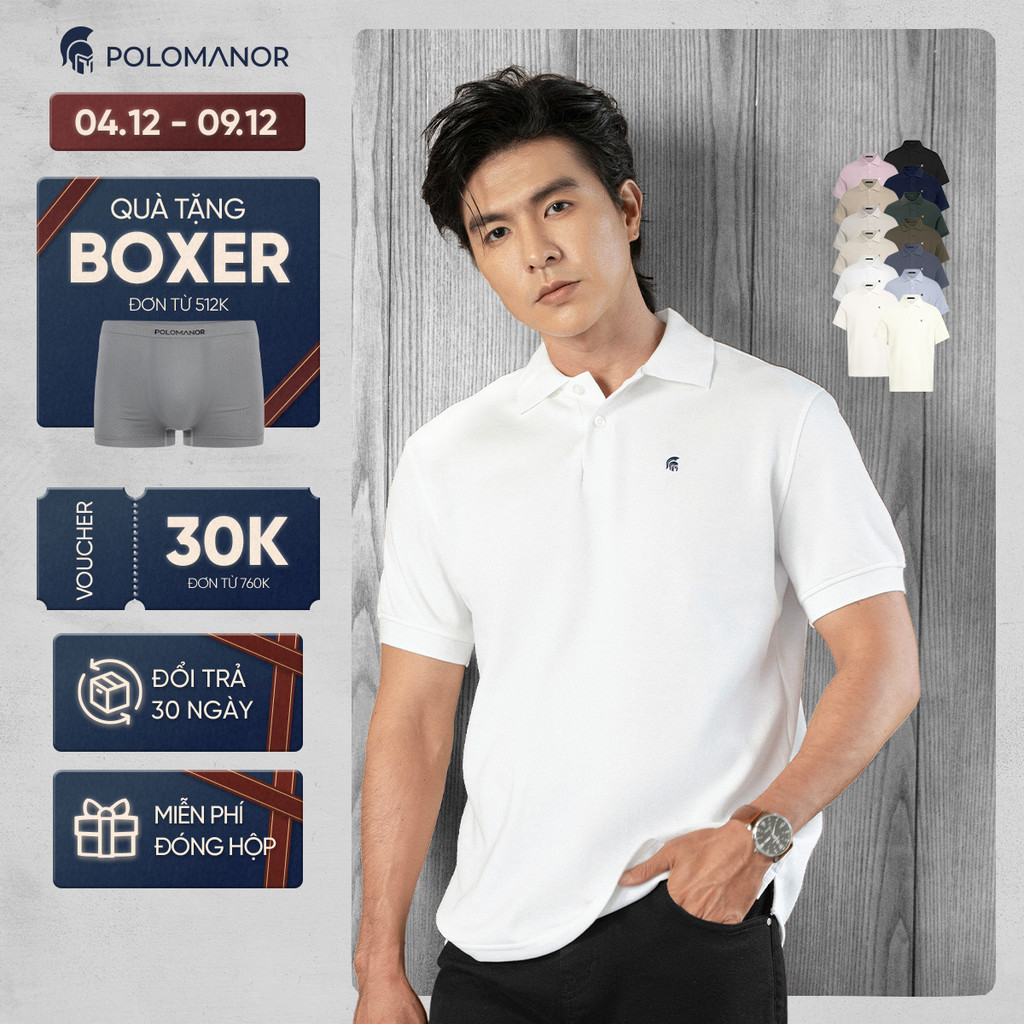 Áo polo nam BASIC SYMBOL vải cá sấu cotton interlock xuất xịn, thanh lịch, sang trọng - POLOMANOR
