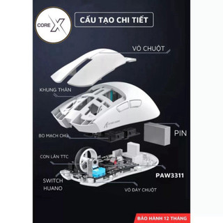 Chuột Gaming Không Dây Bluetooth Connect R1-X11 Chip PRO PAW3311 Có Dock Sạc LED, 22000 DPI . . .
