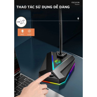 Micro Máy Tính, Laptop MK10 Jack USB Có LED Thu Âm 360 Độ Lọc Tiếng Ồn Độ Nhạy Cao Cho Học Tập, Thuyết Trình,Chơi Game .