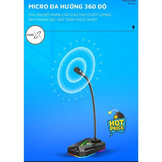 Micro Máy Tính, Laptop MK10 Jack USB Có LED Thu Âm 360 Độ Lọc Tiếng Ồn Độ Nhạy Cao Cho Học Tập, Thuyết Trình,Chơi Game .