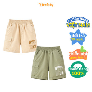 Quần short kaki túi hộp họa tiết mùa hè bé trai Rabity 92476