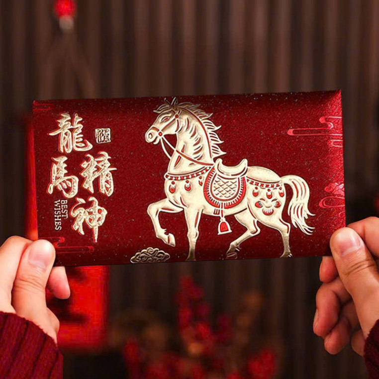 Bộ 6 Bao Lì Xì Tết Ngọ 2026 Kim Tuyến May Mắn Đổi Màu Sắc Đặc Biệt, Phong Phú và Ý Nghĩa