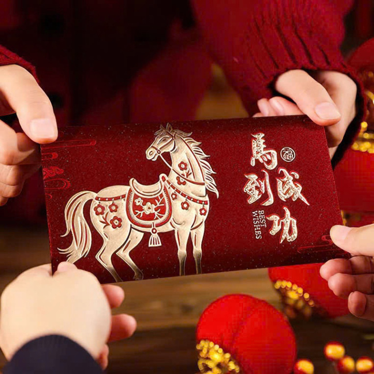 Bộ 6 Bao Lì Xì Tết Ngọ 2026 Kim Tuyến May Mắn Đổi Màu Sắc Đặc Biệt, Phong Phú và Ý Nghĩa