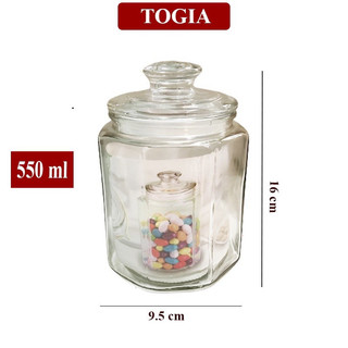 Chai đựng thủy tinh lục giác nắp kín, dung tích từ 260ml đến 3000ml, chất lượng an toàn - Phương Trang loại tốt