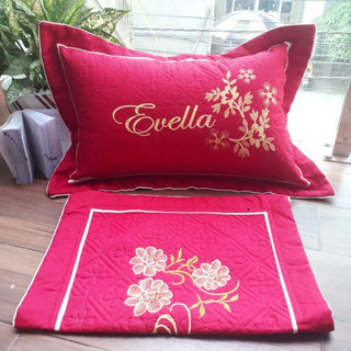 Vỏ Gối Satin Thêu Hoa Đẹp Nhiều Màu 40 x 60cm, Chọn Màu Tùy Thích, Trang Trí Tuyệt Vời Cho Không Gian Sống loại tốt