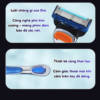Dao Cạo Râu 5 Lưỡi Thép Không Gỉ Công Nghệ Đức Với Lớp Bôi Trơn Lô Hội Dễ Dàng Sử Dụng Green- DCR05