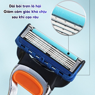 Dao Cạo Râu 5 Lưỡi Thép Không Gỉ Công Nghệ Đức Với Lớp Bôi Trơn Lô Hội Dễ Dàng Sử Dụng Life plus - DCR05