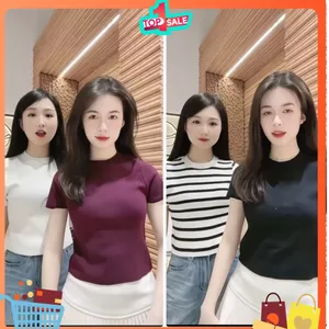 ÁO DỆT KIM CỌC TAY CỔ TRÒN Z.A.R.A XUẤT DƯ CAO CẤP CỔ TRÒN Kèm Ảnh Thật