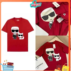 005 Áo Thun Đỏ Hình K.A.R.L Form Rộng Đỏ In Hình Cá Tính Chất Cotton Mềm Mịn, Thoáng Mát Kèm Ảnh Thật 2025