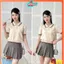 Áo polo dệt kim nữ viền kẻ sang trọng, form đẹp, chất mềm mịn, co giãn thoải mái, dễ phối đồ