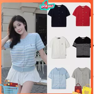 Áo len Cardigan ngắn tay nữ thêu gấu dáng dễ thương, len dệt kim Hàng Chuẩn Xịn