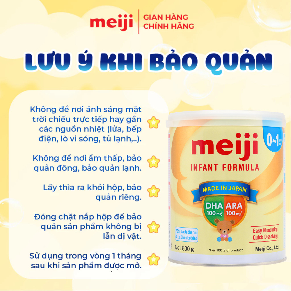 [DEAL LỚN] Sữa Công Thức Meiji Infant Formula 0-10Tuổi Bổ Sung DHA ARA FOS Nhập Khẩu Chính Hãng SSĐT