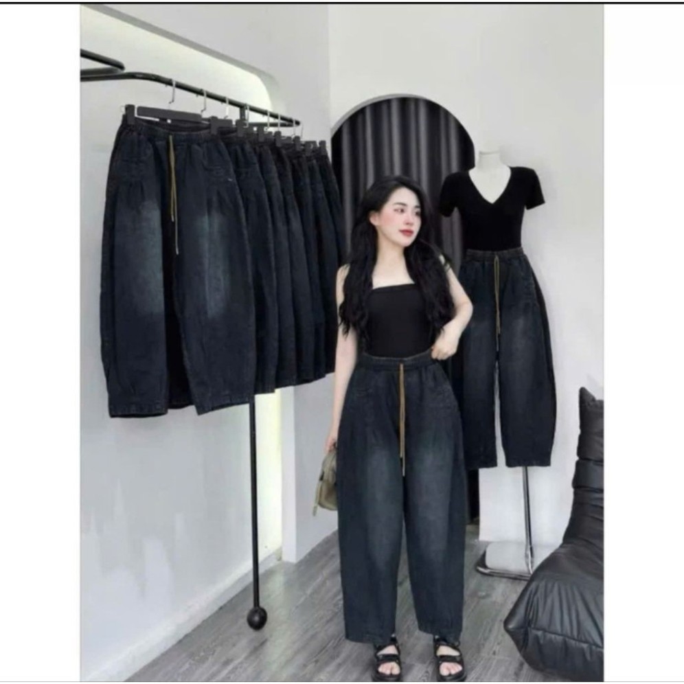 Quần Baggy thụng  nữ chất jaens mềm from to 38-68kg Hàng cao cấp
