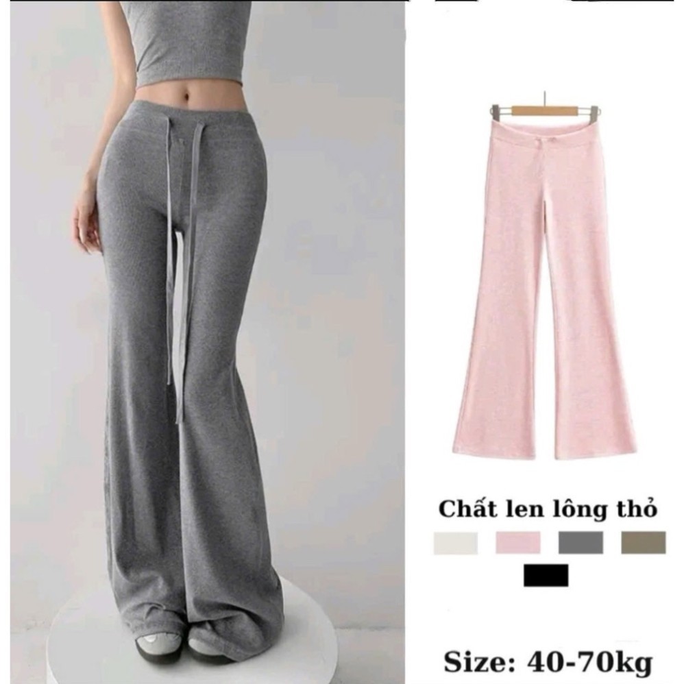 Quần Loe Nữ chất len lông thỏ Mềm mịn co giãn tốt 38-60kg