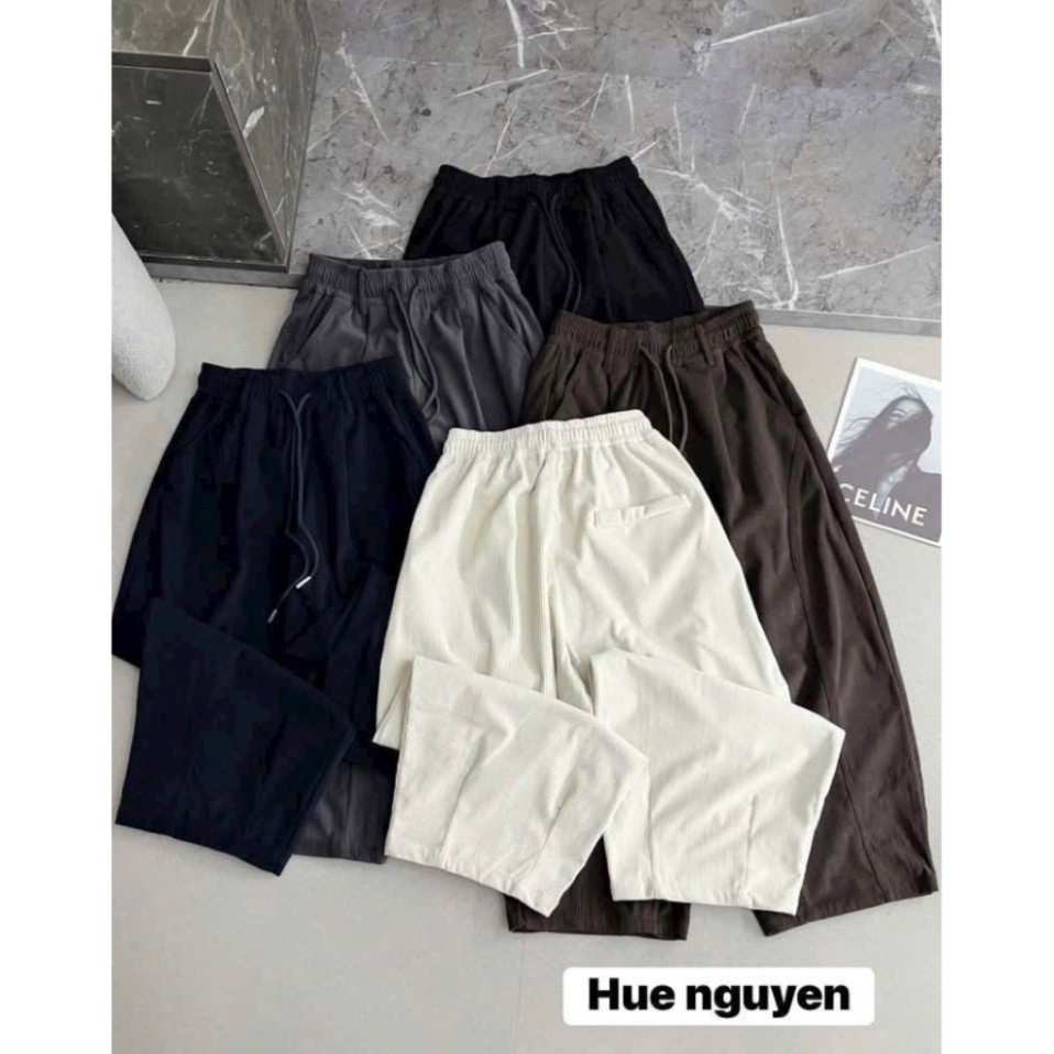 Quần Bagggy From thụng chất nhung tăm mềm rễ chịu có dây rút eo 45-68kg