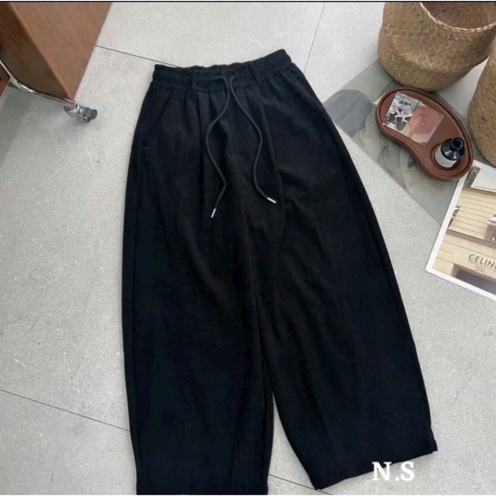 Quần Bagggy From thụng chất nhung tăm mềm rễ chịu có dây rút eo 45-68kg
