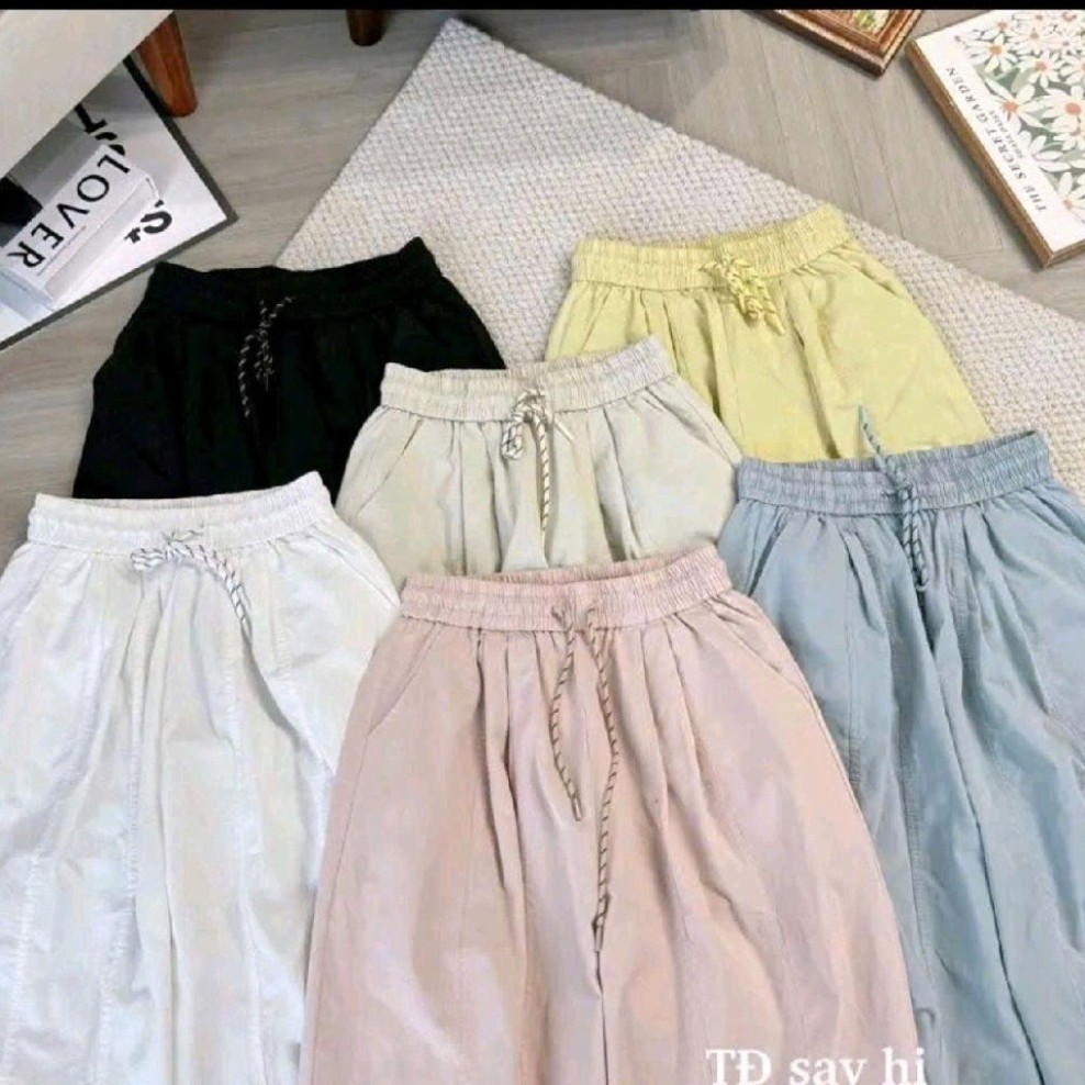 Quần Baggy Thụng Nữ Chất Kaki Gió Mềm Mát Thấm Hút Mồ Hôi 2025 Nhiều Màu Sắc Đẹp