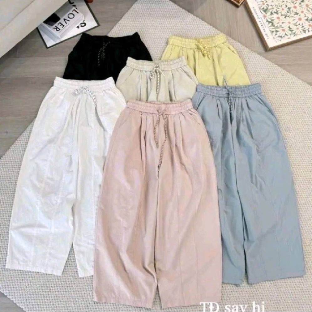 Quần Baggy Thụng Nữ Chất Kaki Gió Mềm Mát Thấm Hút Mồ Hôi 2025 Nhiều Màu Sắc Đẹp
